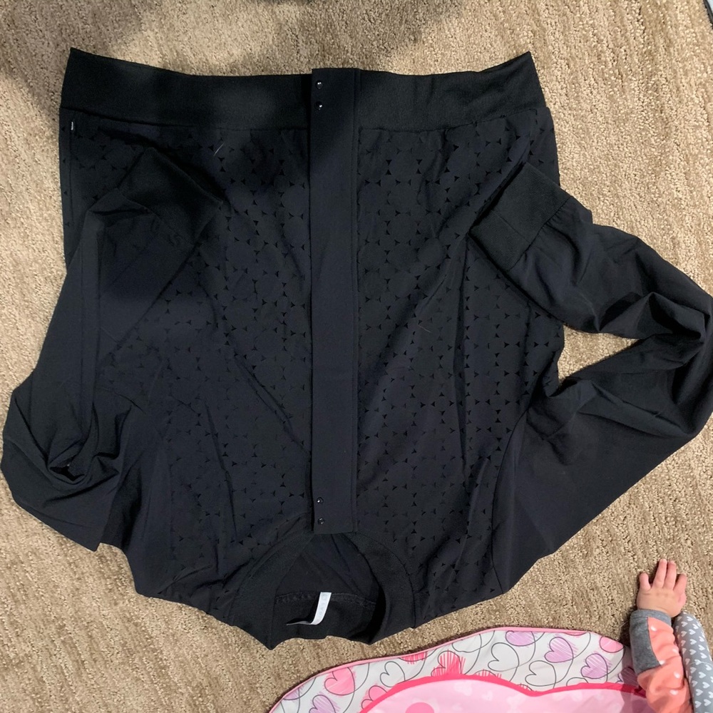 Fabletics Laser Cut Black Bomber Jacket